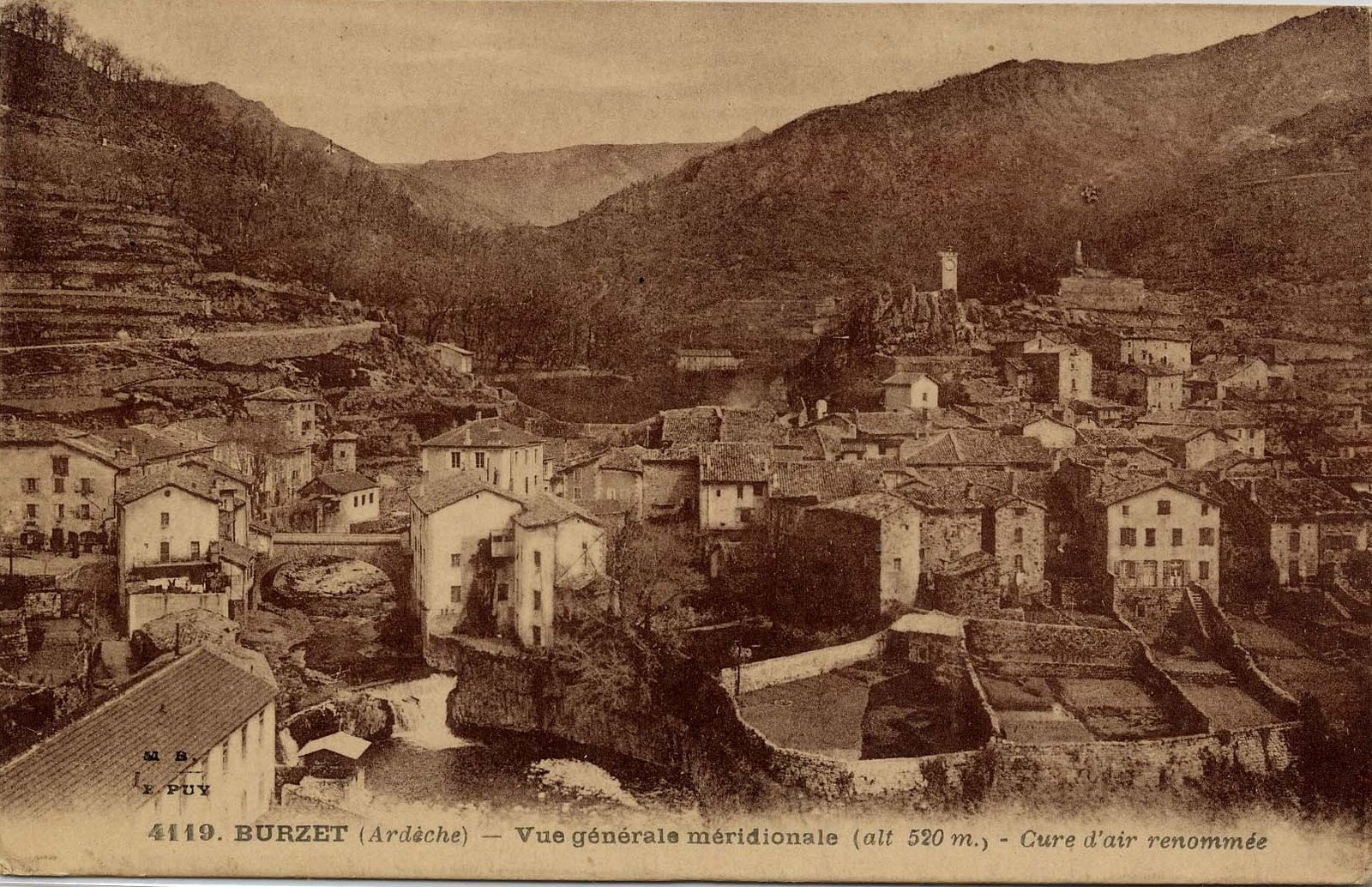 Photos et carte postales anciennes de Burzet Mairie de Burzet et son