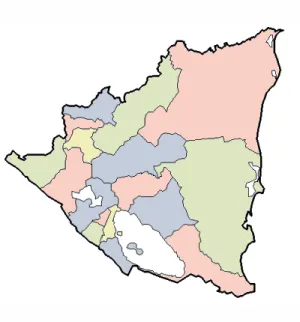 Los 15 departamentos y 2 regiones autónomas nicaragüenses